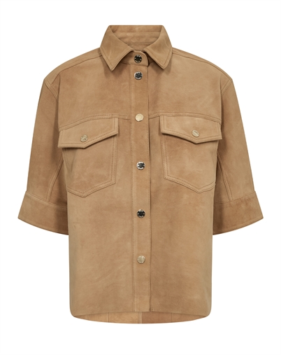 Mos Mosh - MMSigga Suede Skjorte - Tan